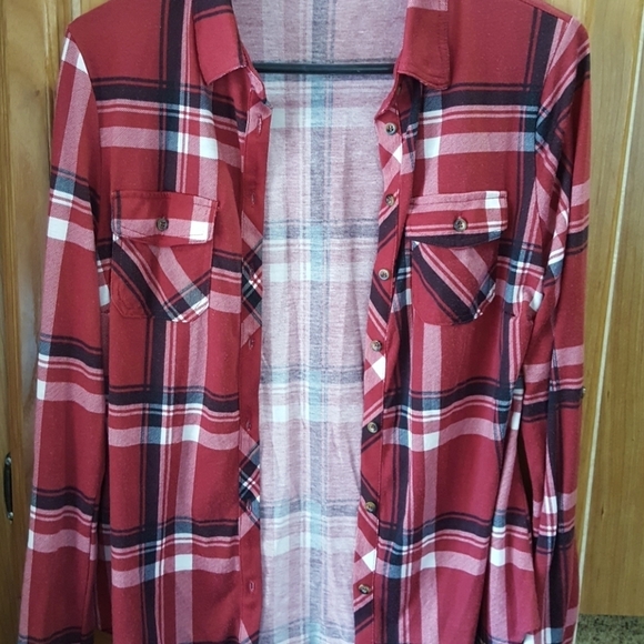 Active USA Red Flannel plaid shirt - Picture 4 of 5
